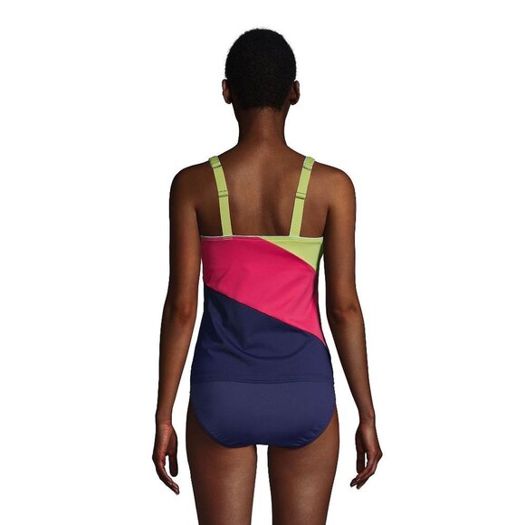 New Land's End Women's Square Neck Underwire Tankini Swimsuit Top‎ Size 12 - Picture 2 of 8